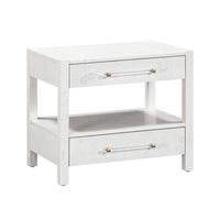 Blythe White Burl Nightstand - Luxury Living Collection