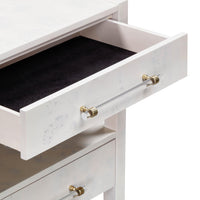 Blythe White Burl Nightstand - Luxury Living Collection