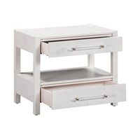 Blythe White Burl Nightstand - Luxury Living Collection