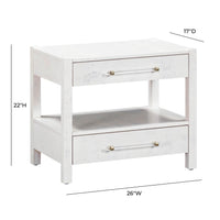 Blythe White Burl Nightstand - Luxury Living Collection