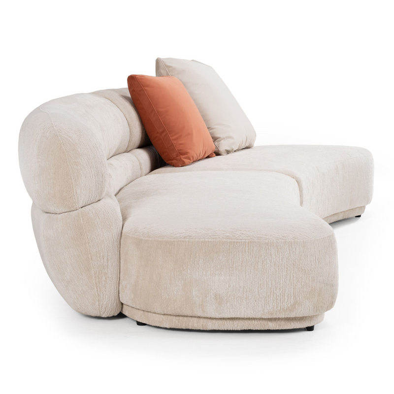 Lillian Modern Beige Curved Sectional Sofa