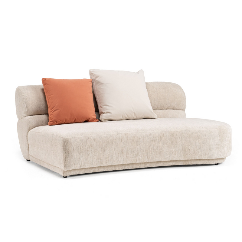 Lillian Modern Beige Curved Sectional Sofa