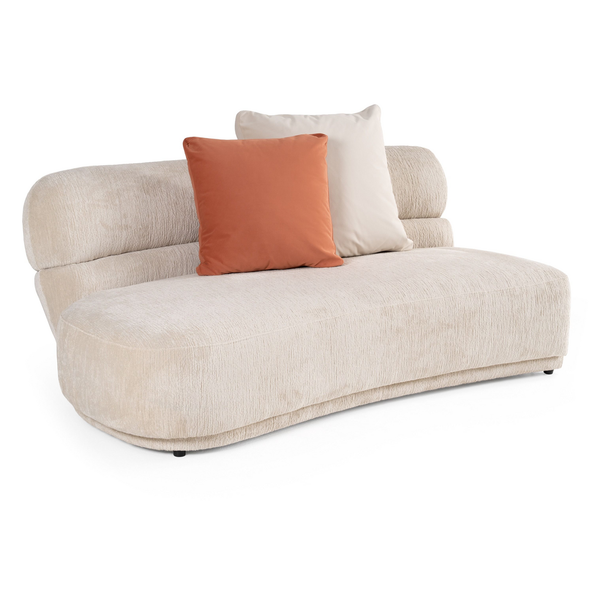 Lillian Modern Beige Curved Sectional Sofa