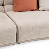 Lillian Modern Beige Curved Sectional Sofa