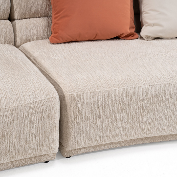 Lillian Modern Beige Curved Sectional Sofa