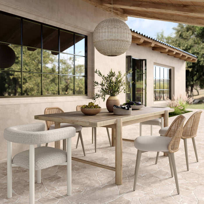 Freda Cream Outdoor Textured Dining Chair