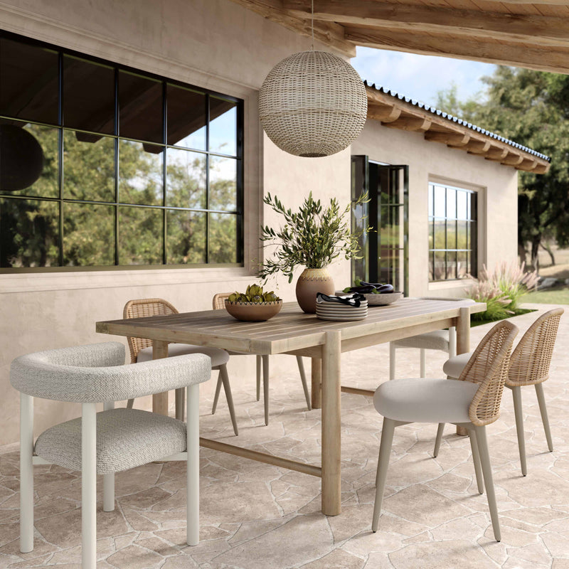 Freda Cream Outdoor Textured Dining Chair