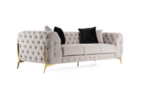 Bronte Light Beige Velvet Transitional Sofa