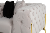 Bronte Light Beige Velvet Transitional Sofa