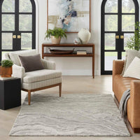 Refined Grey Modern Movement Area Rug - Elegance Collection