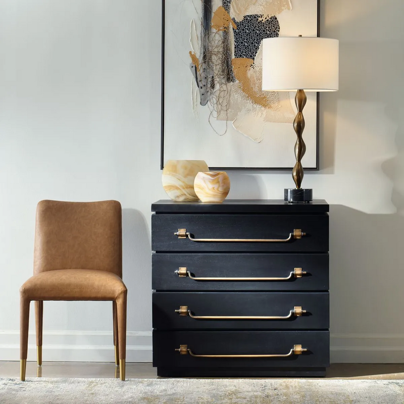Maricio Black & Gold Dresser Drawer/Nighstand