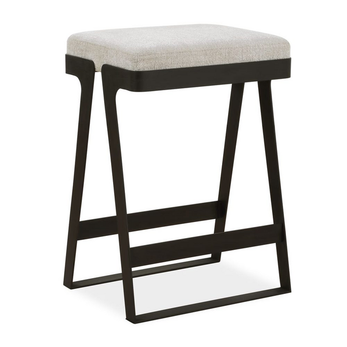 Farino Ivory Chenille Boucle Performance Fabric Counter Stool