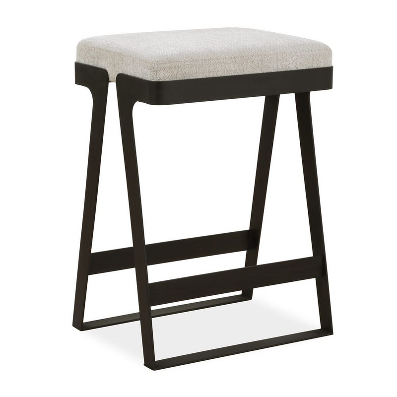 Farino Ivory Chenille Boucle Performance Fabric Counter Stool