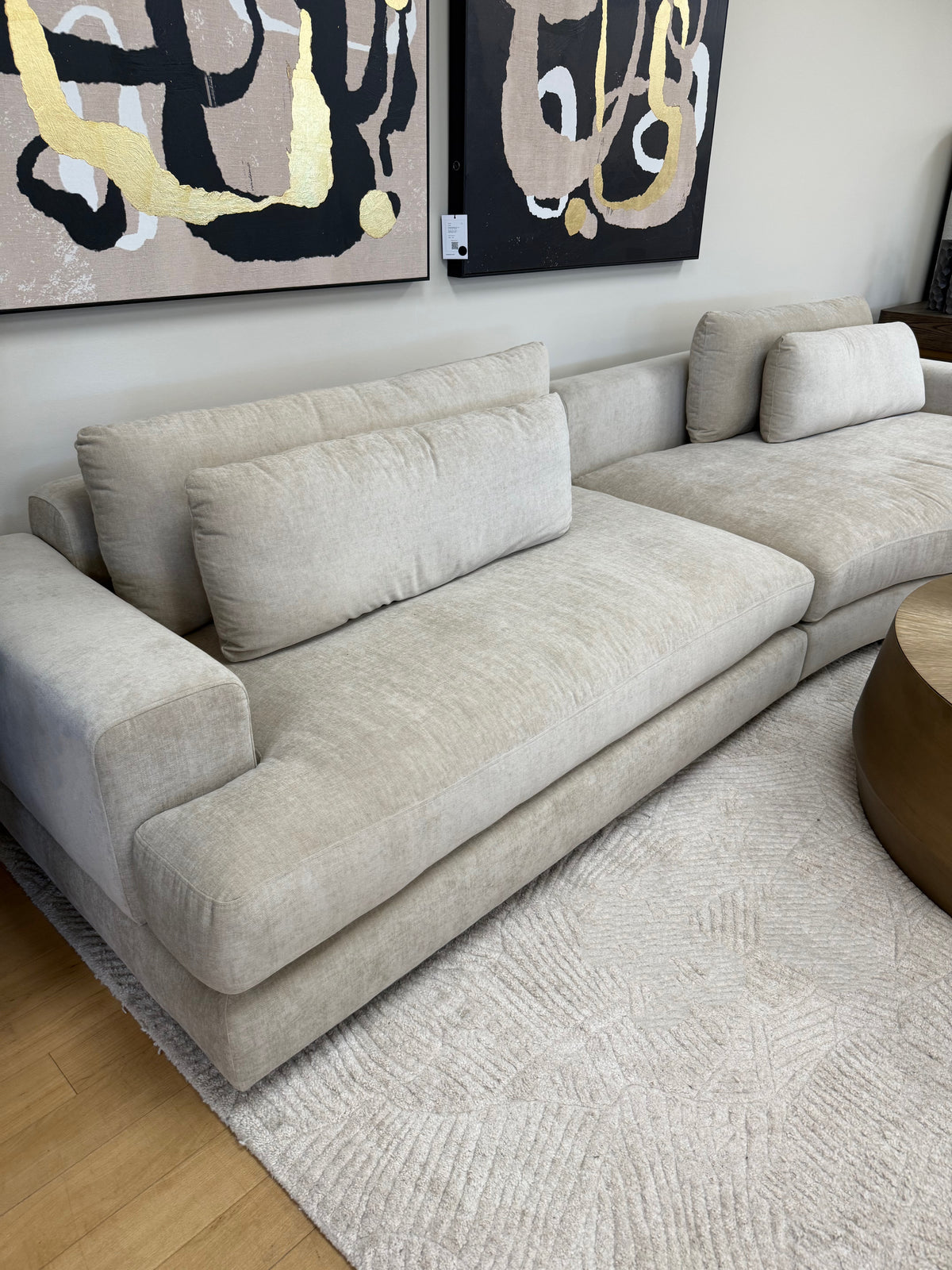 Baela 145" Cream Curved Sofa