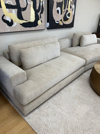 Baela 145" Cream Curved Sofa