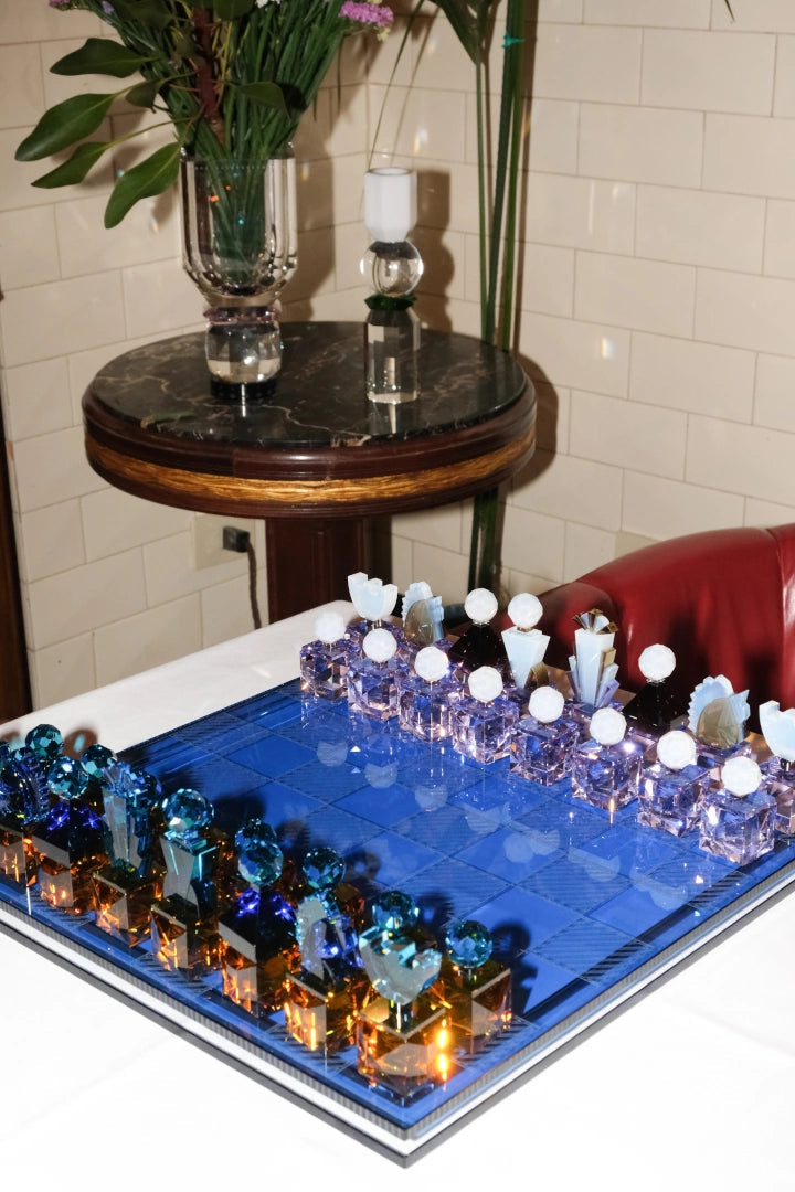 Amira European Artist Collection Crystal Chess Board Set