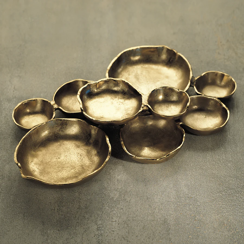 Amara Dark Gold Cluster of Round Serving Bowls