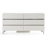 Fia 61” Modern White Gloss Dresser