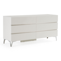 Fia 61” Modern White Gloss Dresser