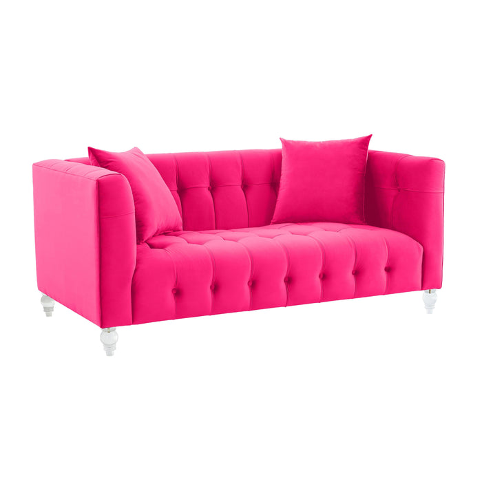 Belgravia Pink Velvet Loveseat - Luxury Living Collection