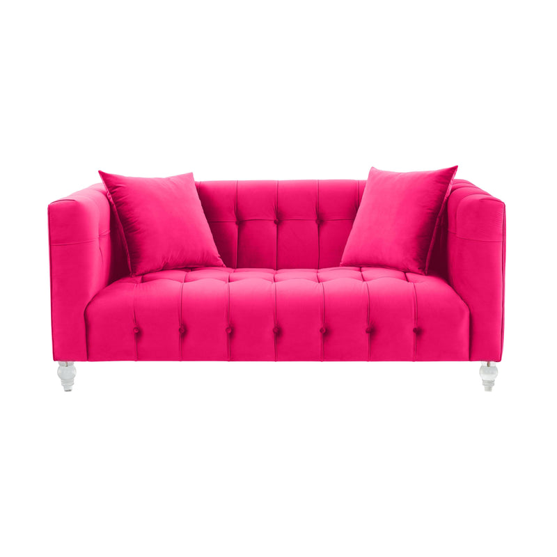 Belgravia Pink Velvet Loveseat - Luxury Living Collection