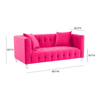 Belgravia Pink Velvet Loveseat - Luxury Living Collection