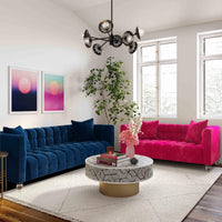 Belgravia Pink Velvet Loveseat - Luxury Living Collection