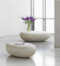 River Rock White Stone Coffee Table