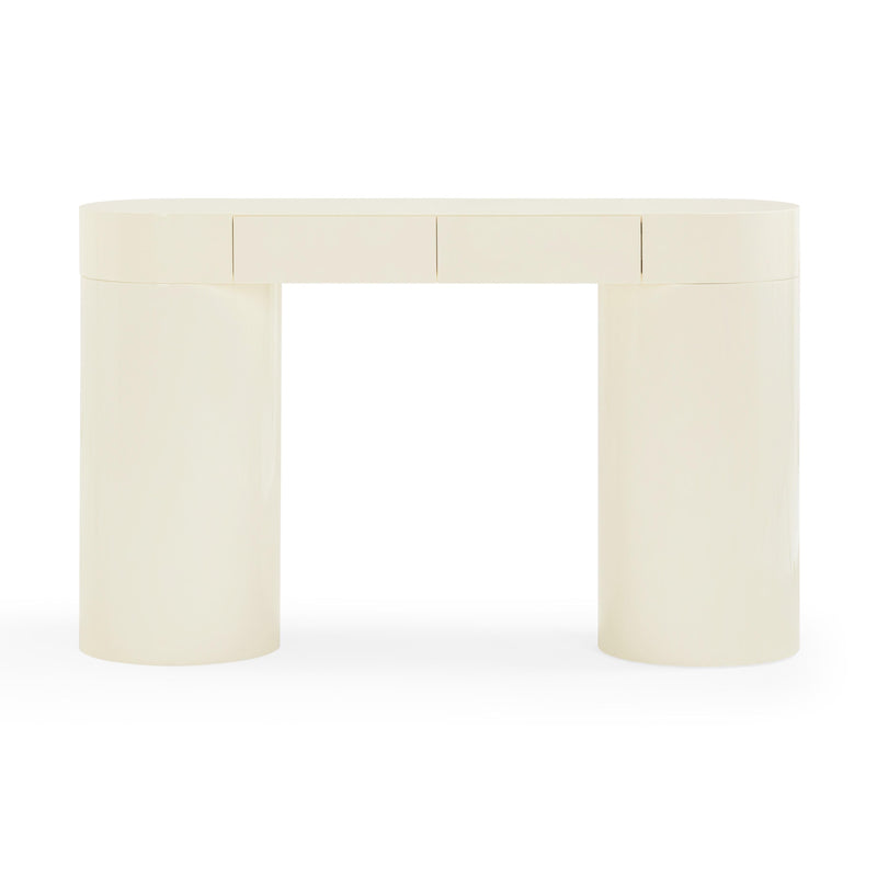 Mira 50” High Gloss Cream Console Table - Luxury Living Collection
