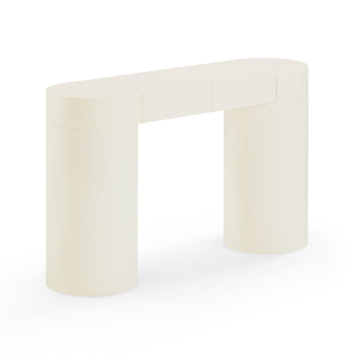 Mira 50” High Gloss Cream Console Table - Luxury Living Collection