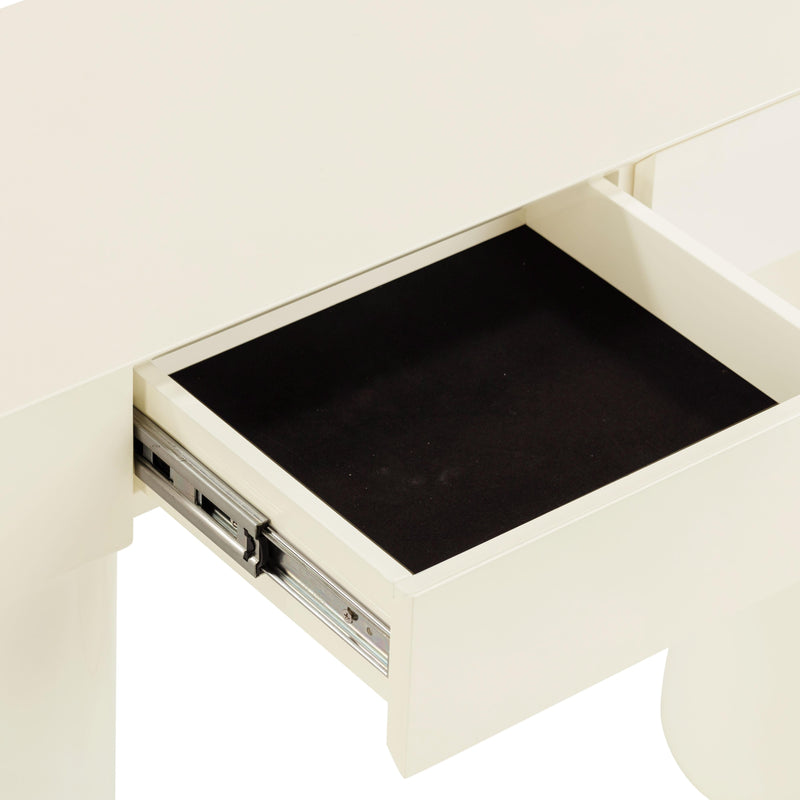 Mira 50” High Gloss Cream Console Table - Luxury Living Collection