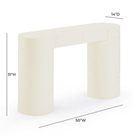 Mira 50” High Gloss Cream Console Table - Luxury Living Collection