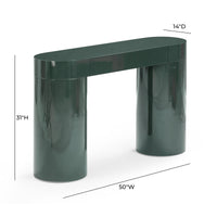 Mira 50” High Gloss Green Console Table - Luxury Living Collection