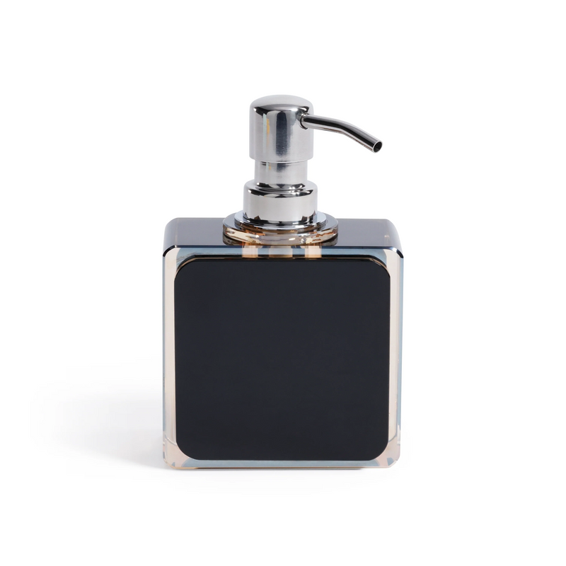 Julienne Crystal Amber & Black Soap Dispenser - Set of 2