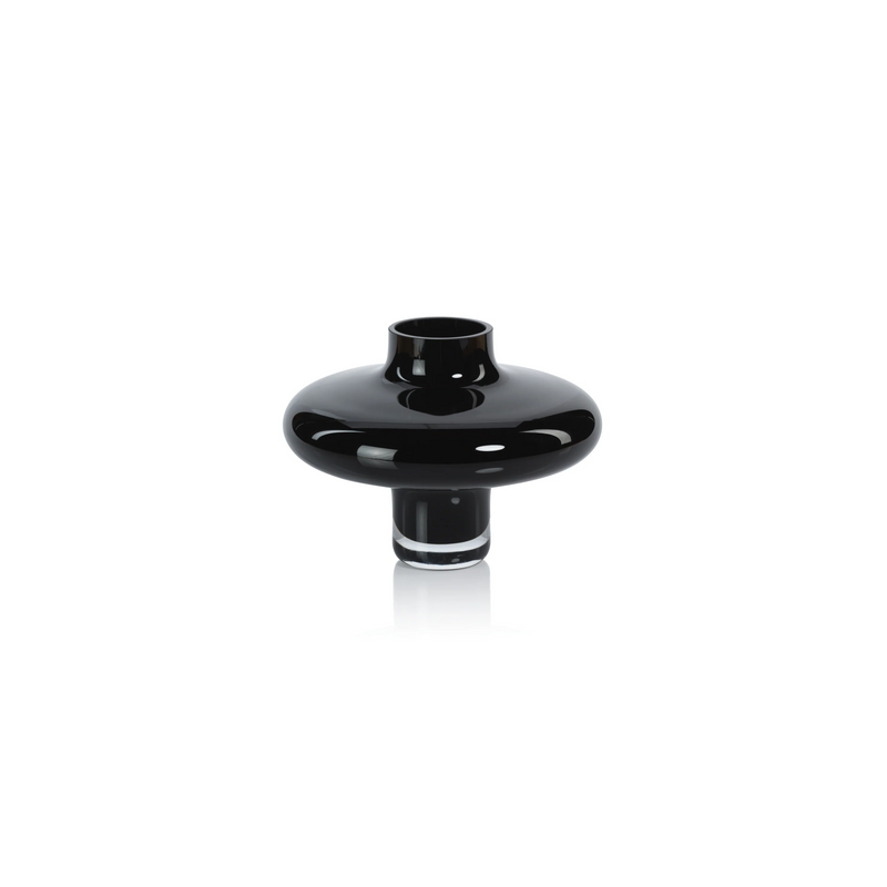Lilly Handmade Black Glass Vase (3 Sizes Available)