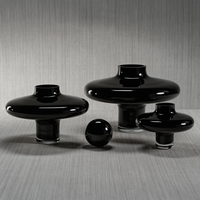 Lilly Handmade Black Glass Vase (3 Sizes Available)