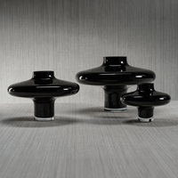 Lilly Handmade Black Glass Vase (3 Sizes Available)
