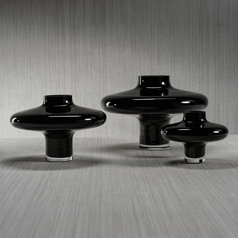 Lilly Handmade Black Glass Vase (3 Sizes Available)