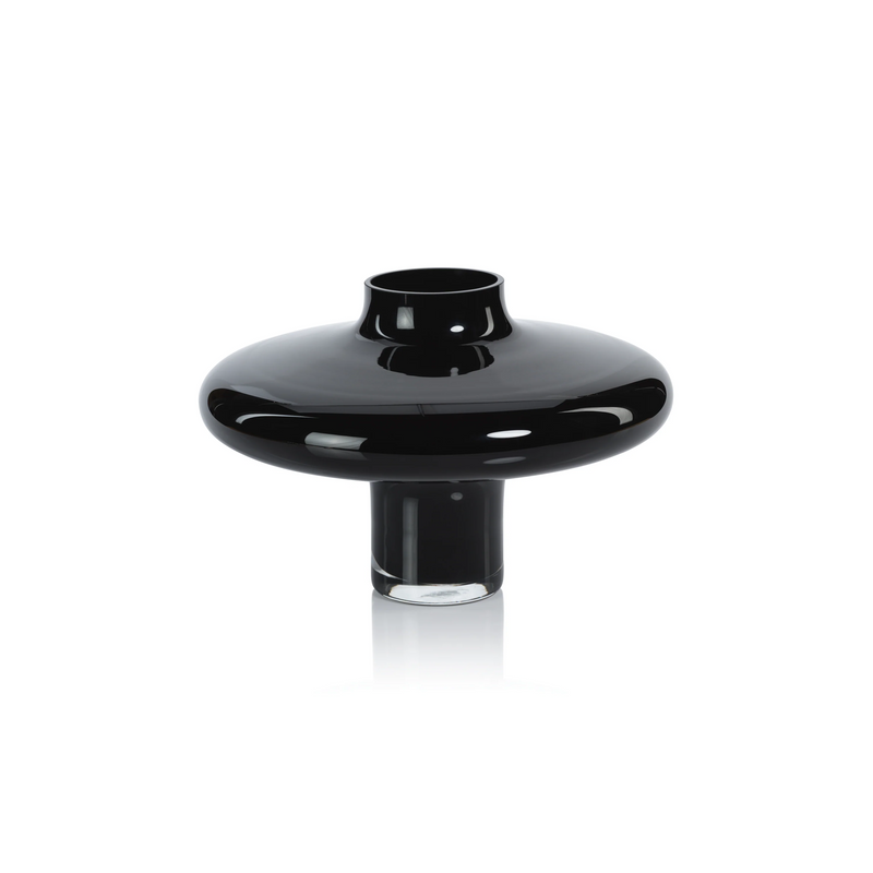 Lilly Handmade Black Glass Vase (3 Sizes Available)