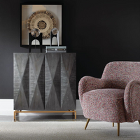 Harper 2 Door Cabinet with Gold Base