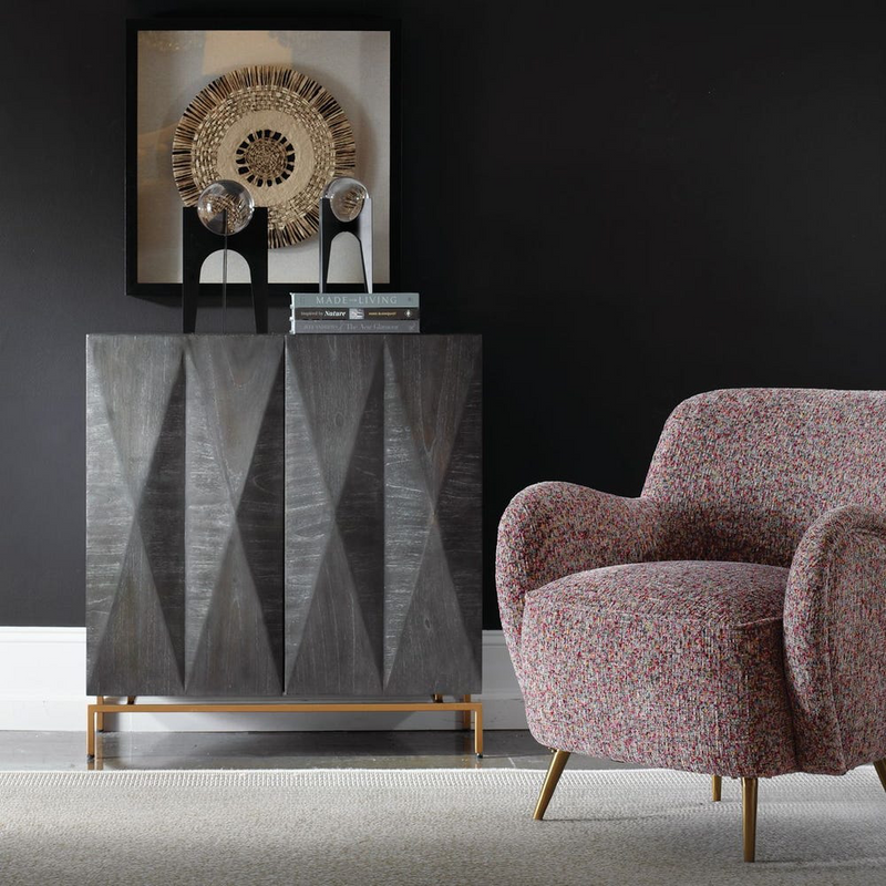 Harper 2 Door Cabinet with Gold Base