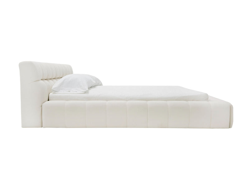 Diva Off-White Fabric Bed