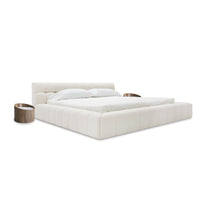 Diva Off-White Fabric Bed