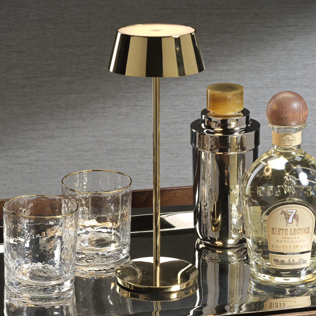 Rina Rechargeable Table Light - Polished Gold