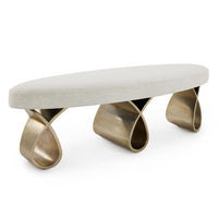 Bessett 56" White Brass Loop Bench