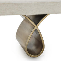 Bessett 56" White Brass Loop Bench