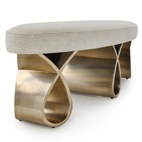 Bessett 56" White Brass Loop Bench