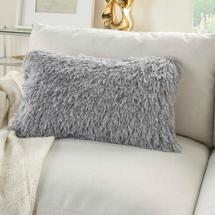 Nuria 14" x 24" Grey Throw Pillow - Elegance Collection