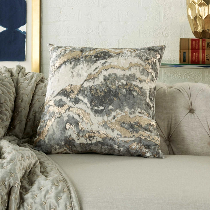 Ravenna 18" x 18" Charcoal Throw Pillow - Elegance Collection