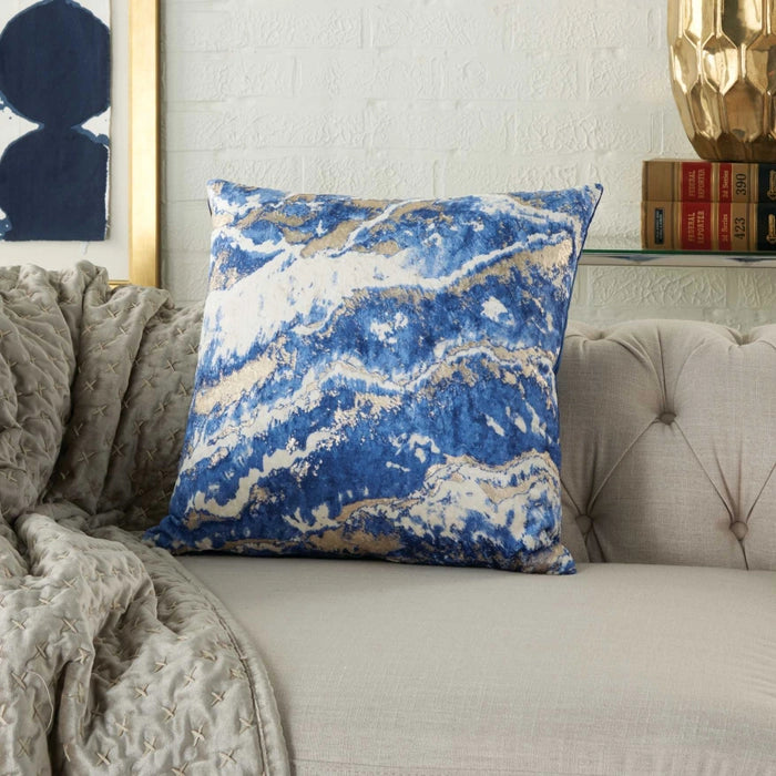 Ravenna 18" x 18" Blue Throw Pillow - Elegance Collection